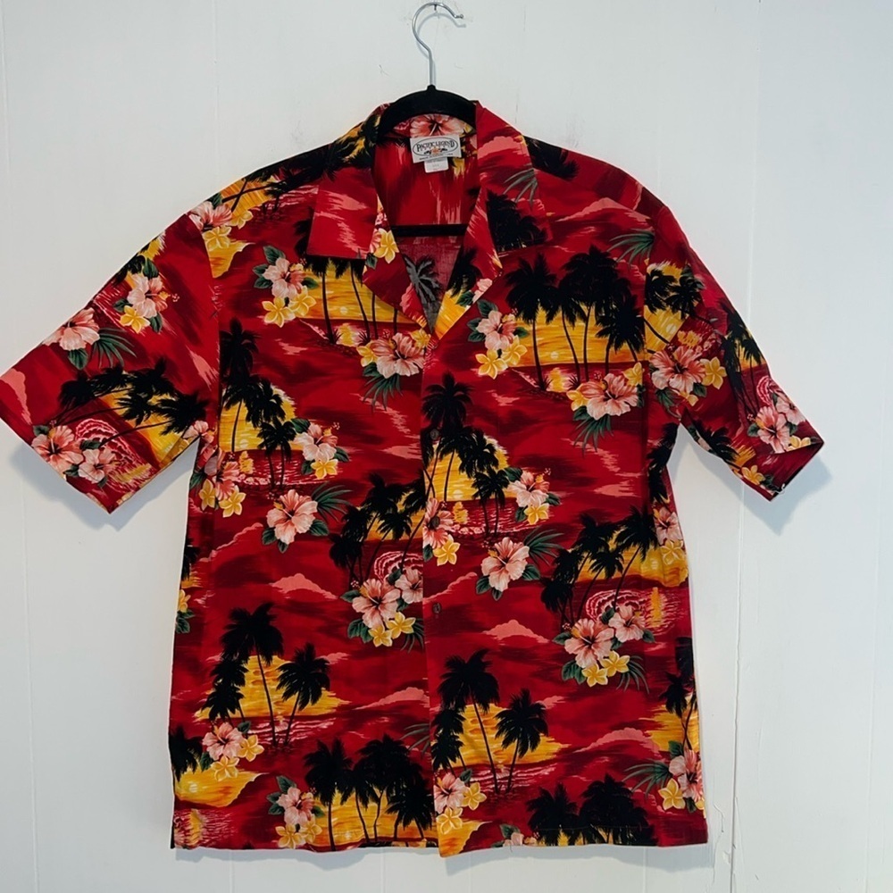 Vintage Pacific Legend Apparel Men’s Button Up Short Sleeve Hawaiian Shirt 1033